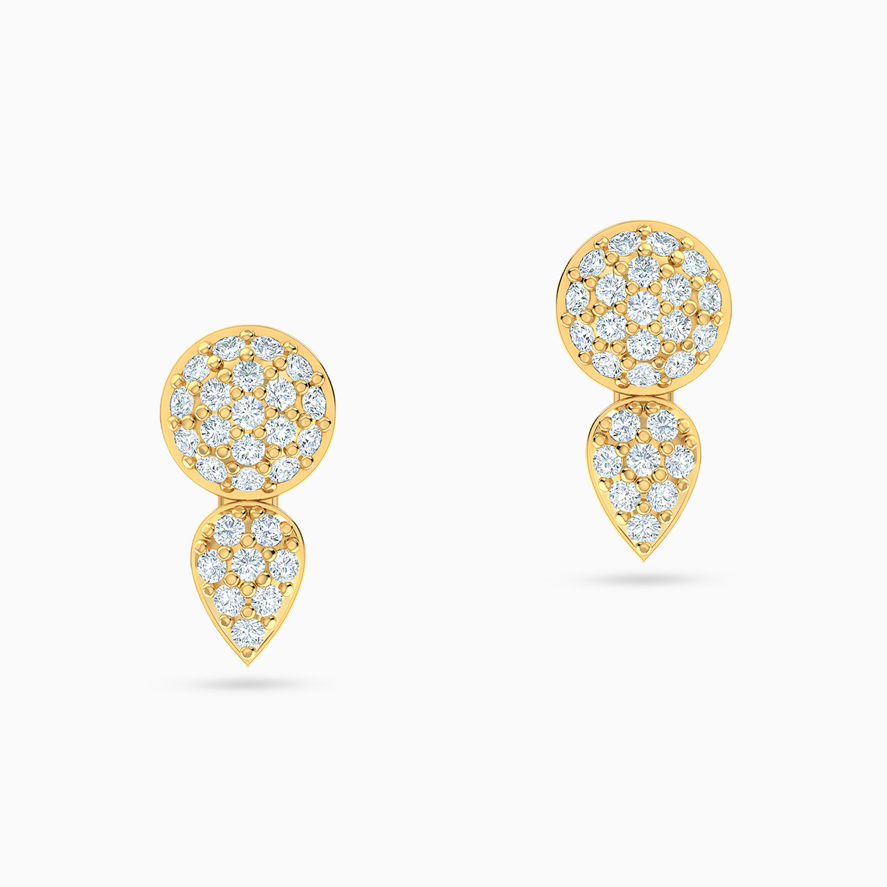 18K Gold Cubic Zirconia Stud Earrings