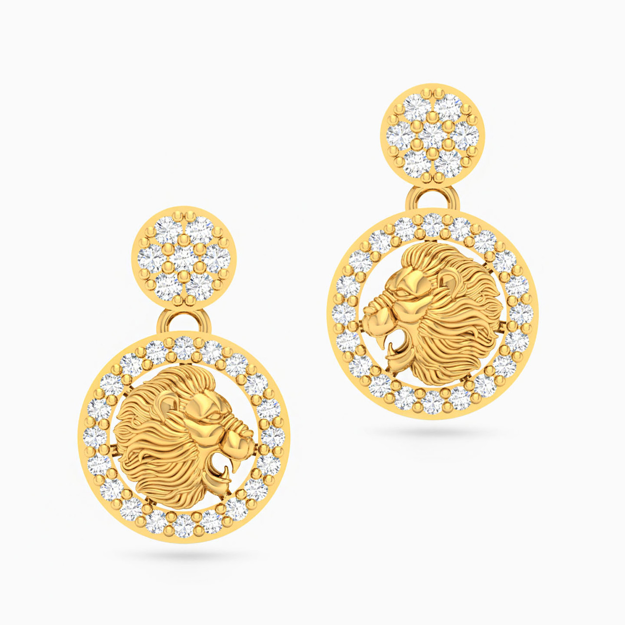 18K Gold Cubic Zirconia Drop Earrings