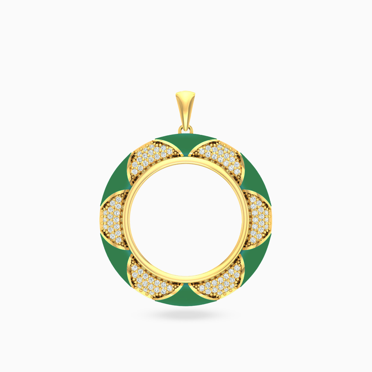 18K Gold Enamel Coated & Cubic Zirconia Pendant