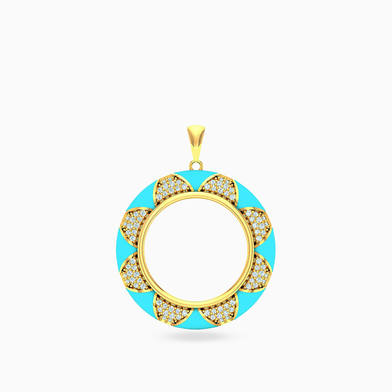 18K Gold Enamel Coated & Cubic Zirconia Pendant