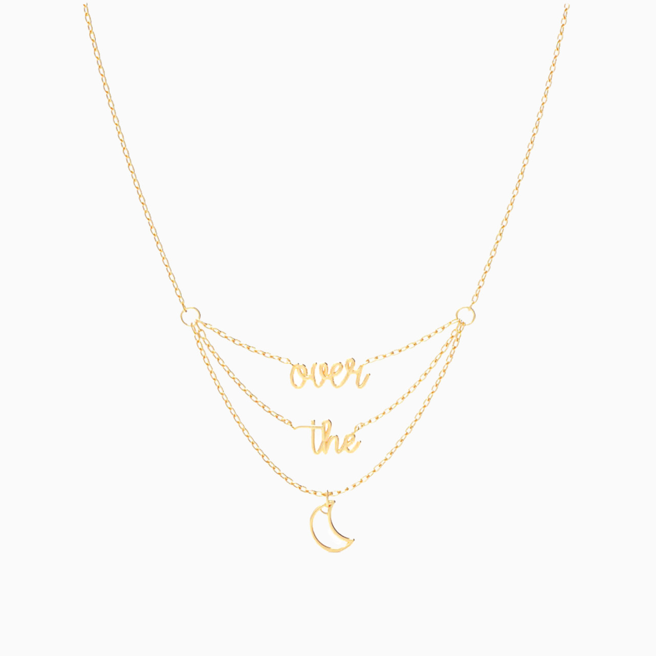 Over The Moon Layered Necklace in 18K Gold