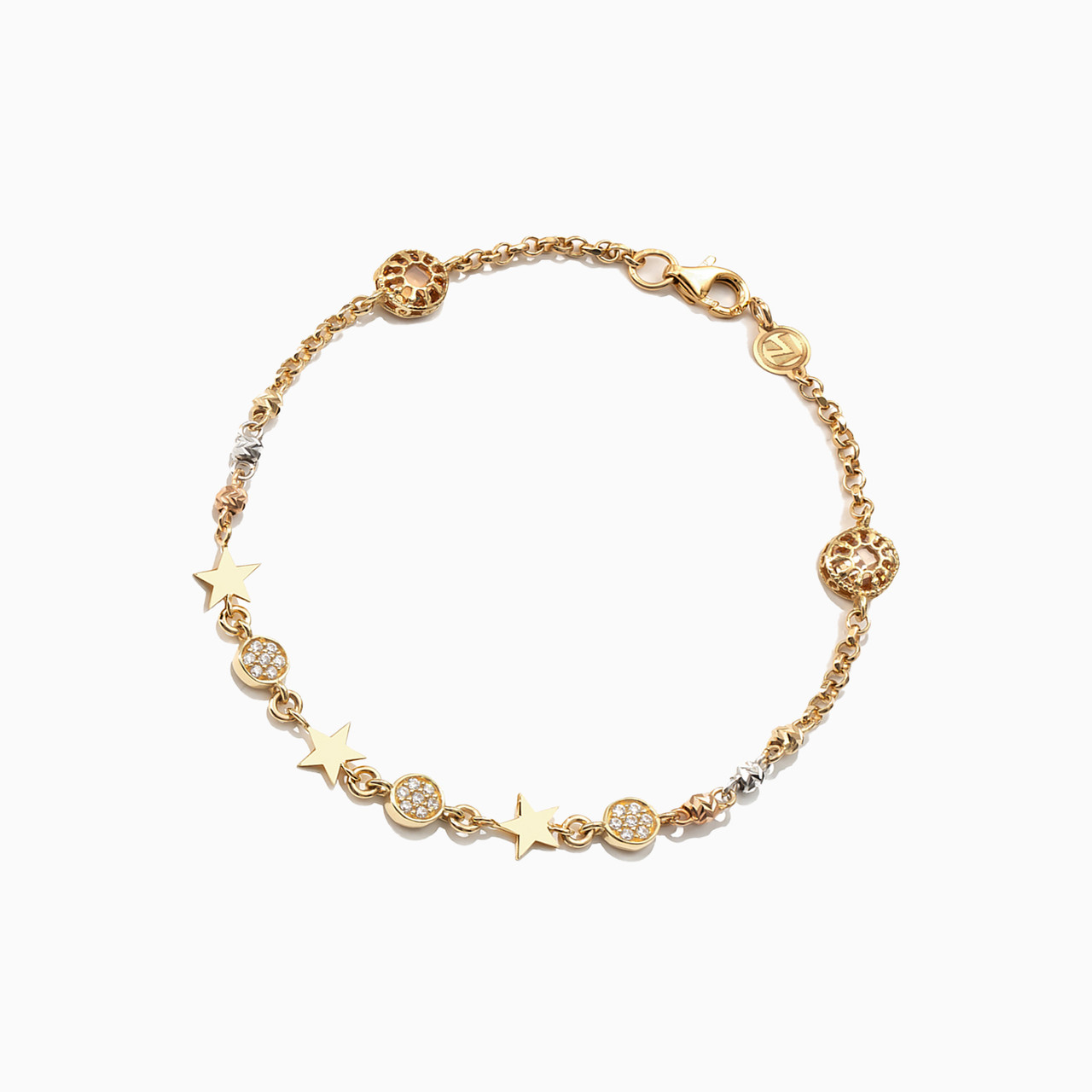 18K Gold Cubic Zirconia Chain Bracelet