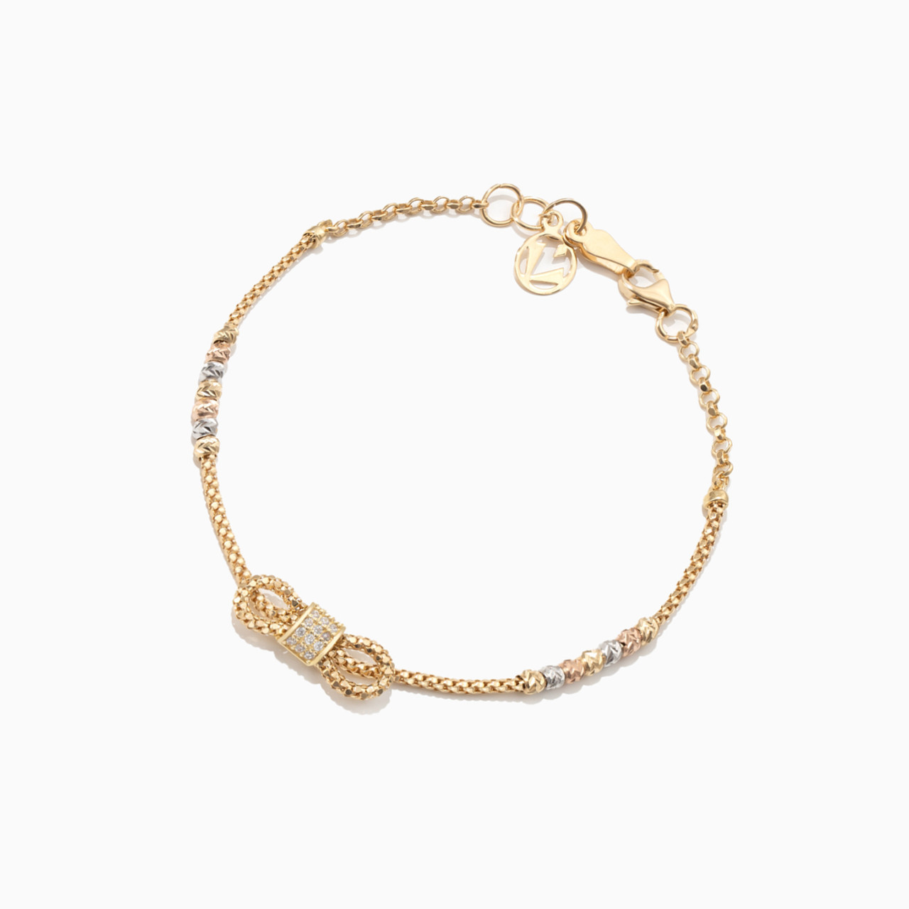 18K Gold Cubic Zirconia Chain Bracelet