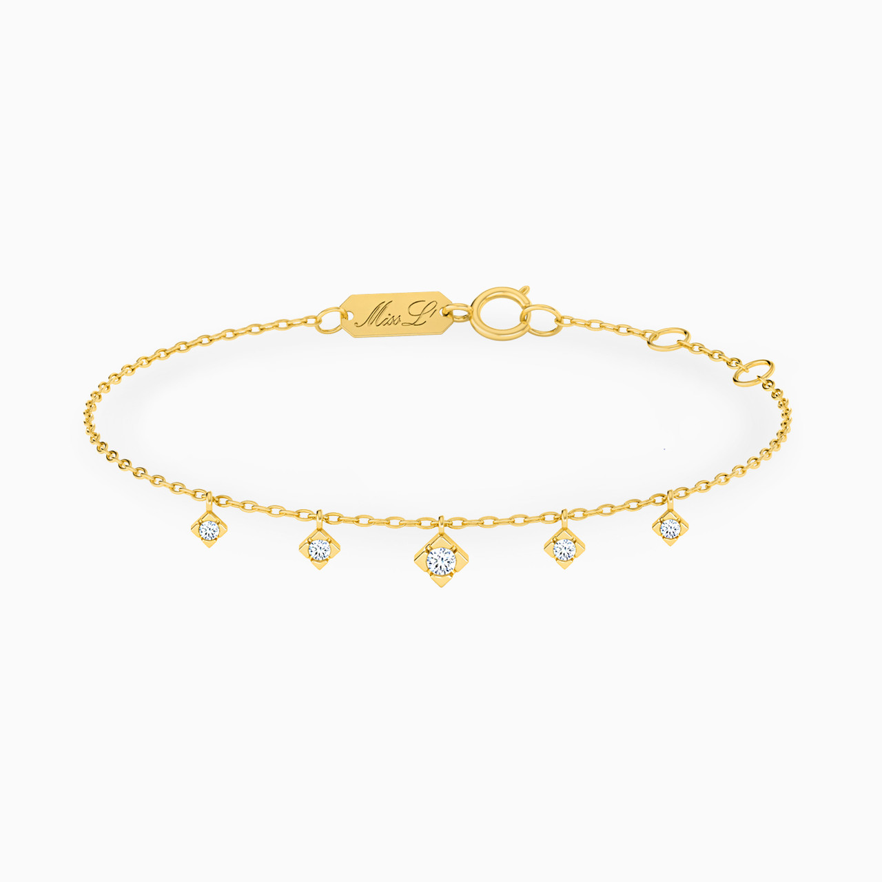 18K Gold Diamond Chain Bracelet