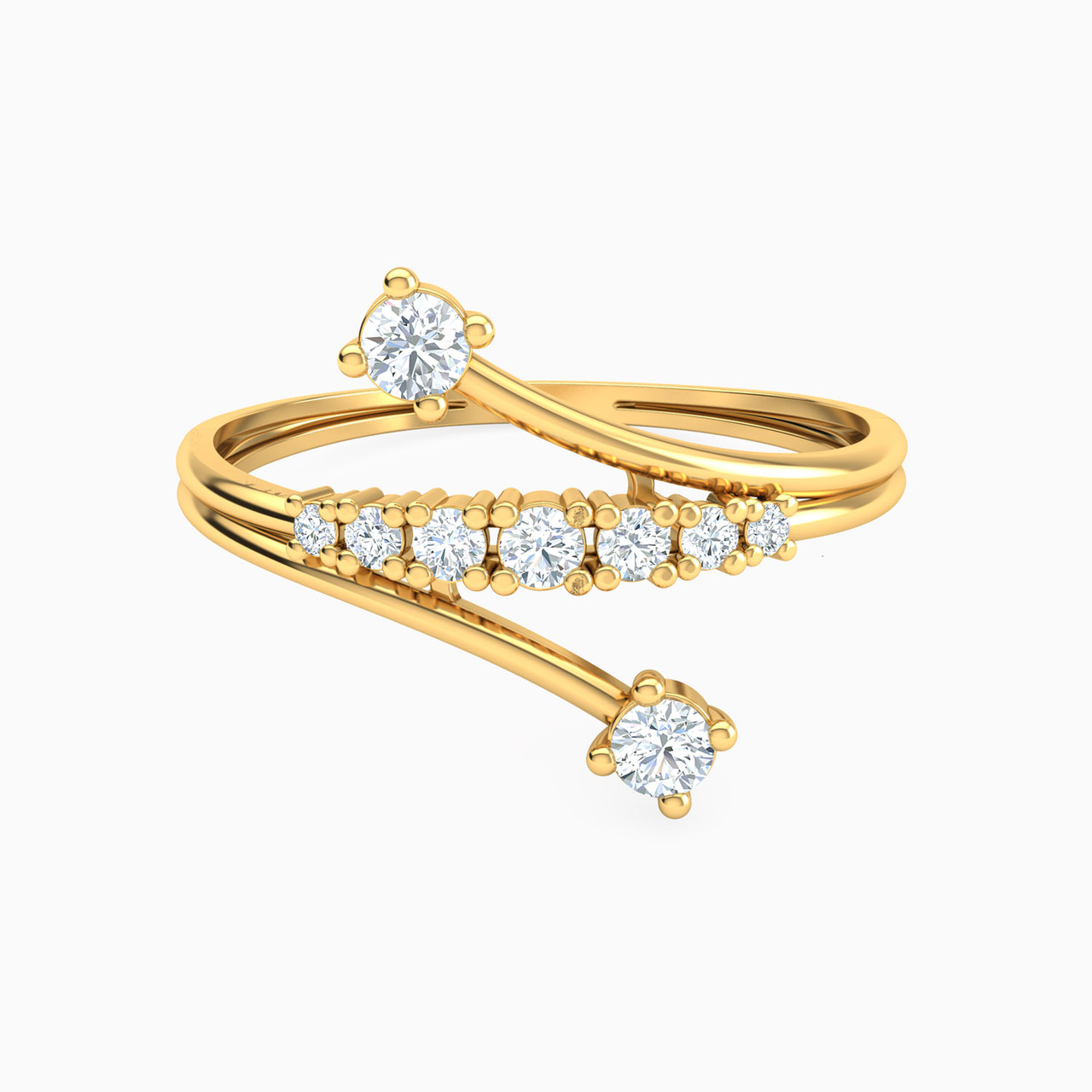 18K Gold Cubic Zirconia Statement Ring