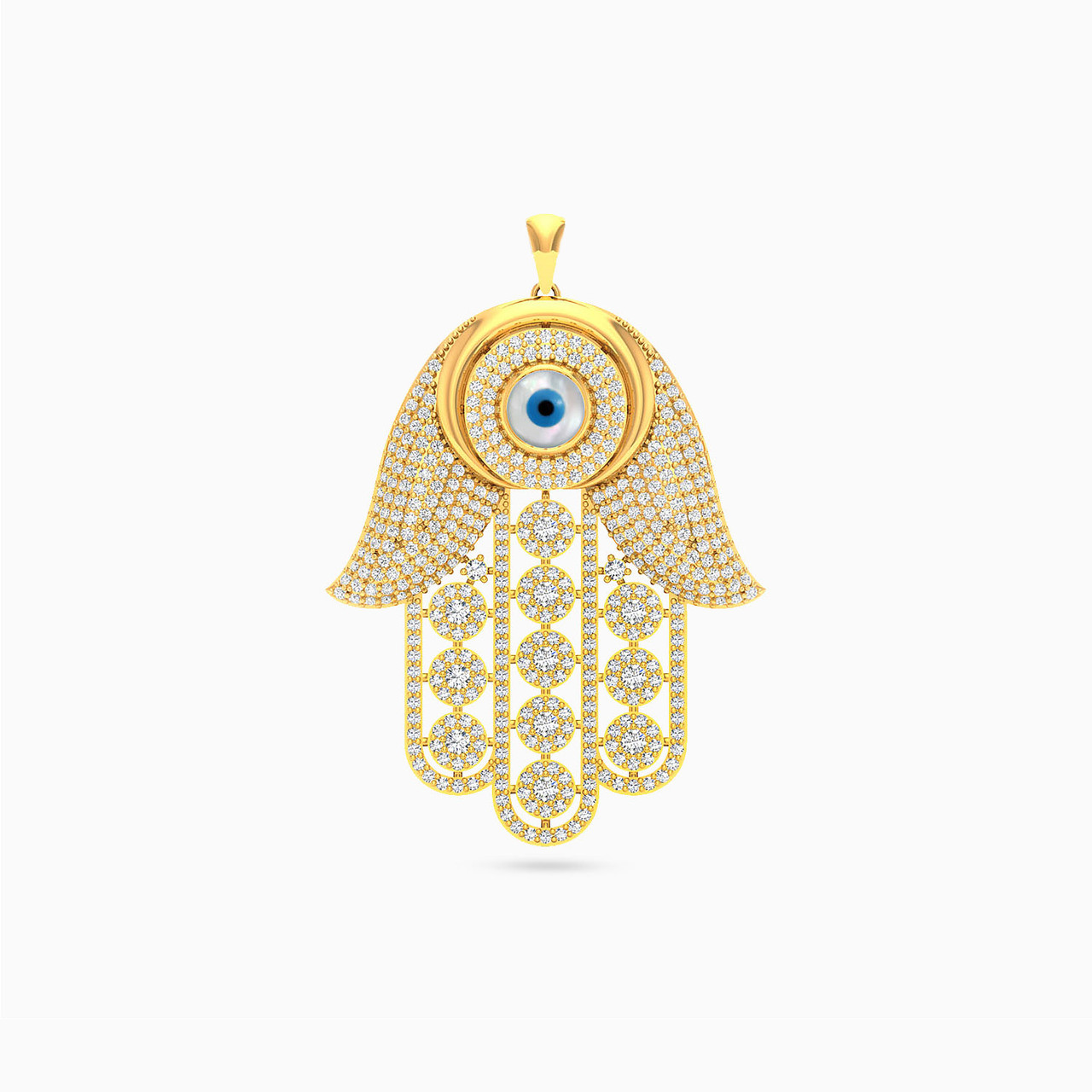 18K Gold Cubic Zirconia & Enamel Coated Pendant