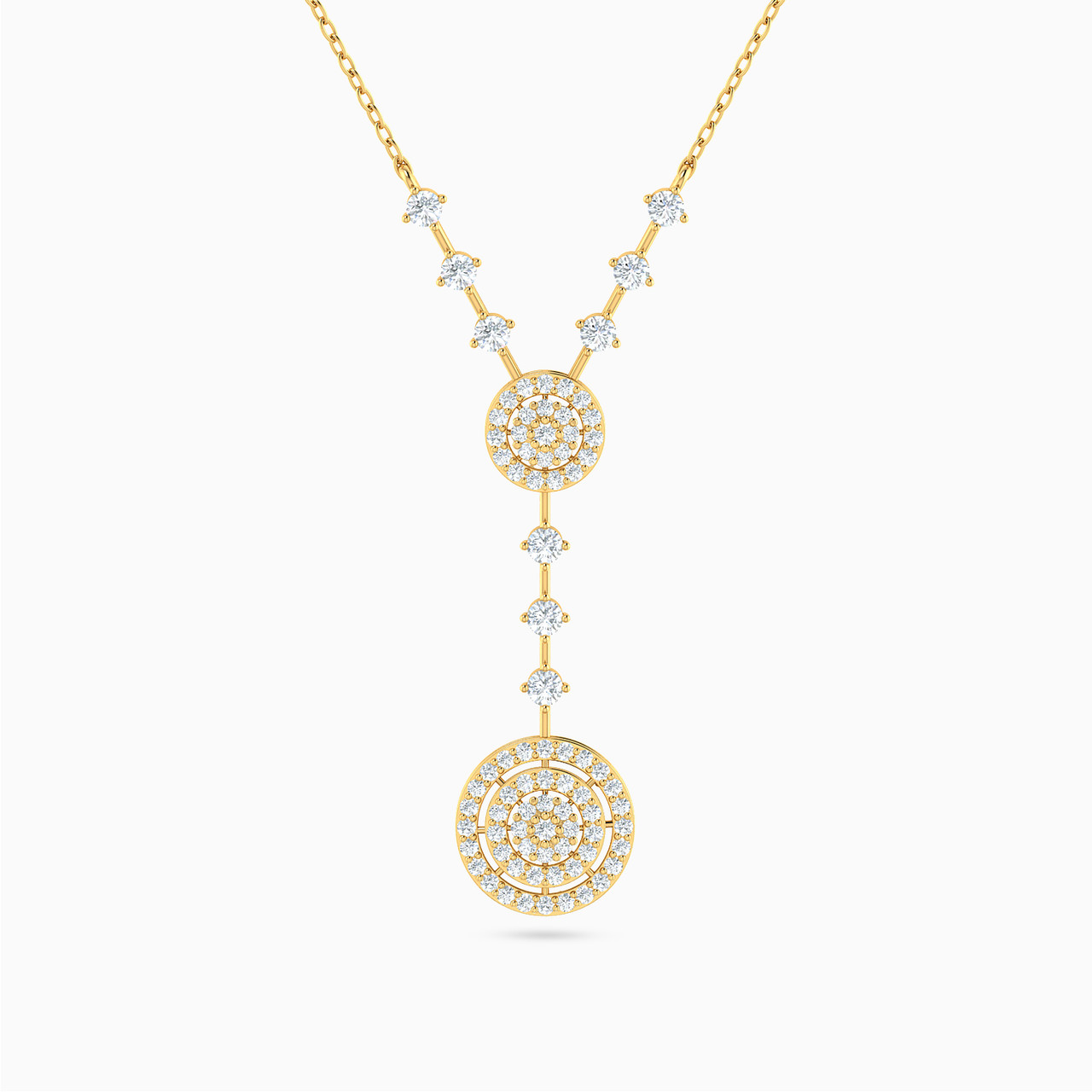 18K Gold Cubic Zirconia Pendant Necklace