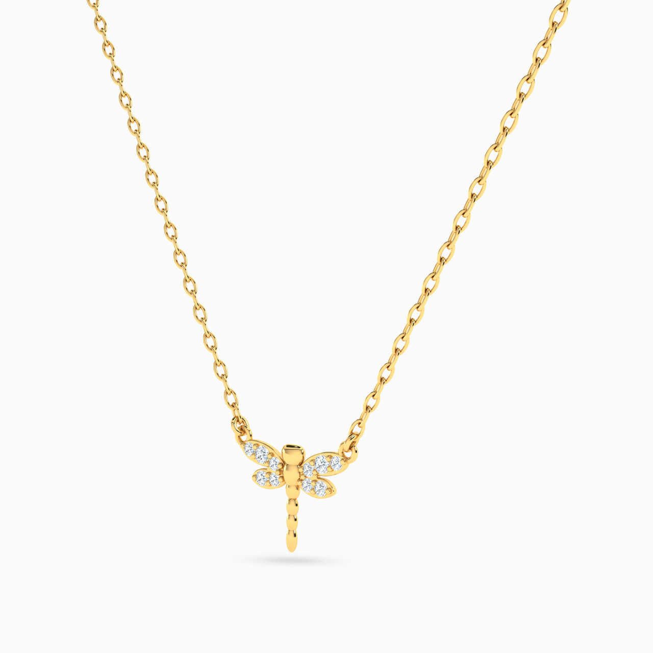 14K Gold Cubic Zirconia Pendant Necklace