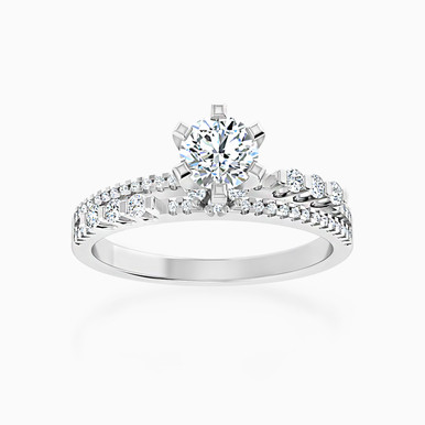 Circle Diamond Ring in 18K Gold - TW10-1009