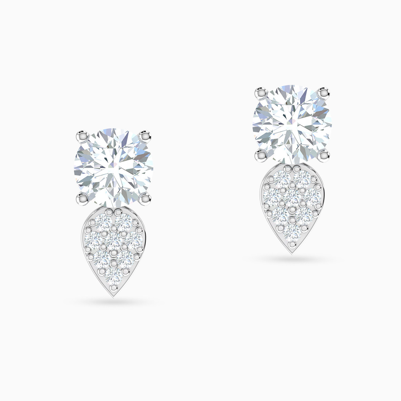 18K Gold Cubic Zirconia Stud Earrings