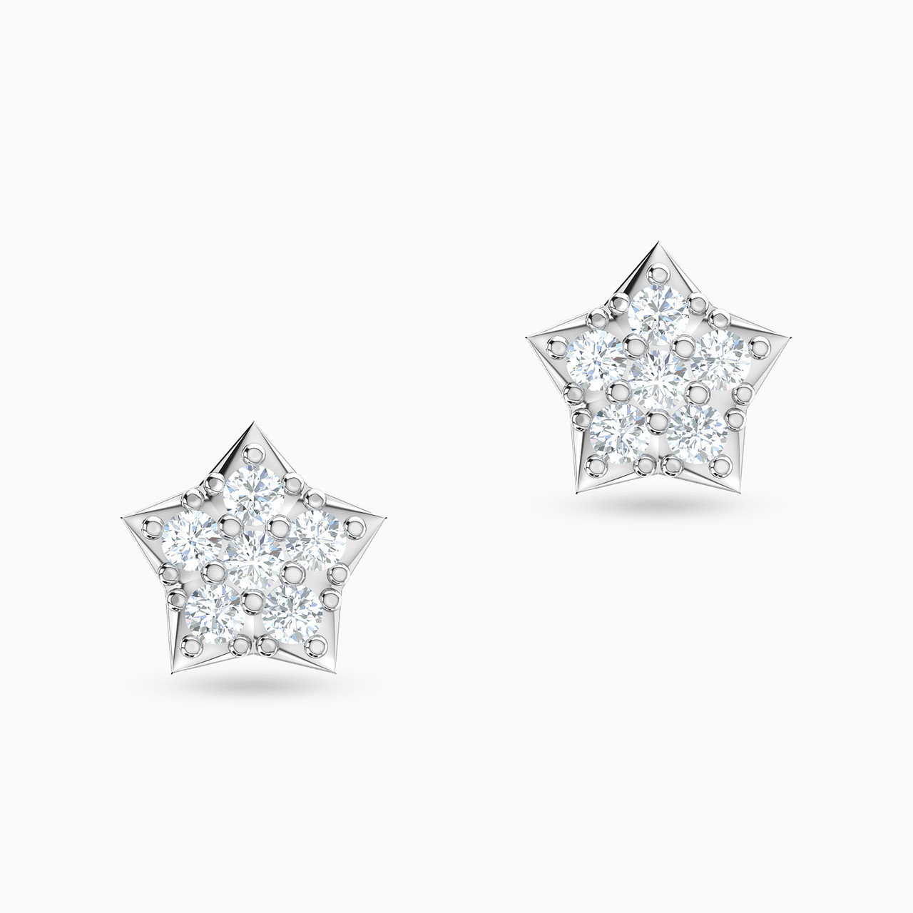 18K Gold Cubic Zirconia Stud Earrings