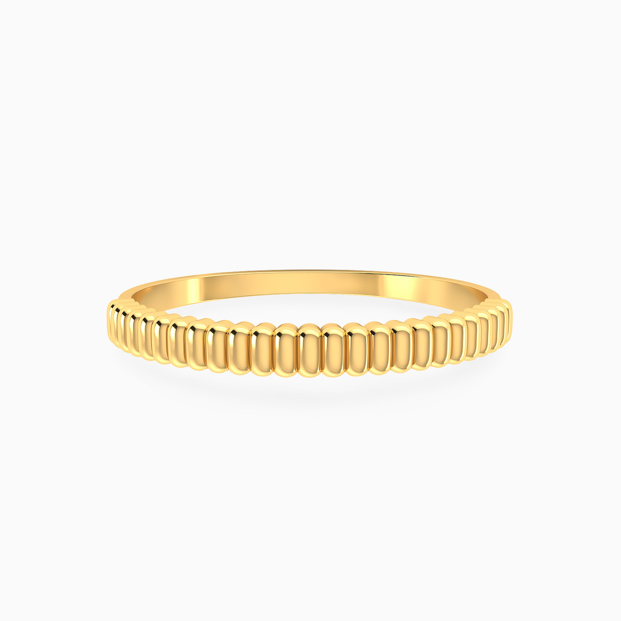 Ribbed Statement Ring in 14K Gold