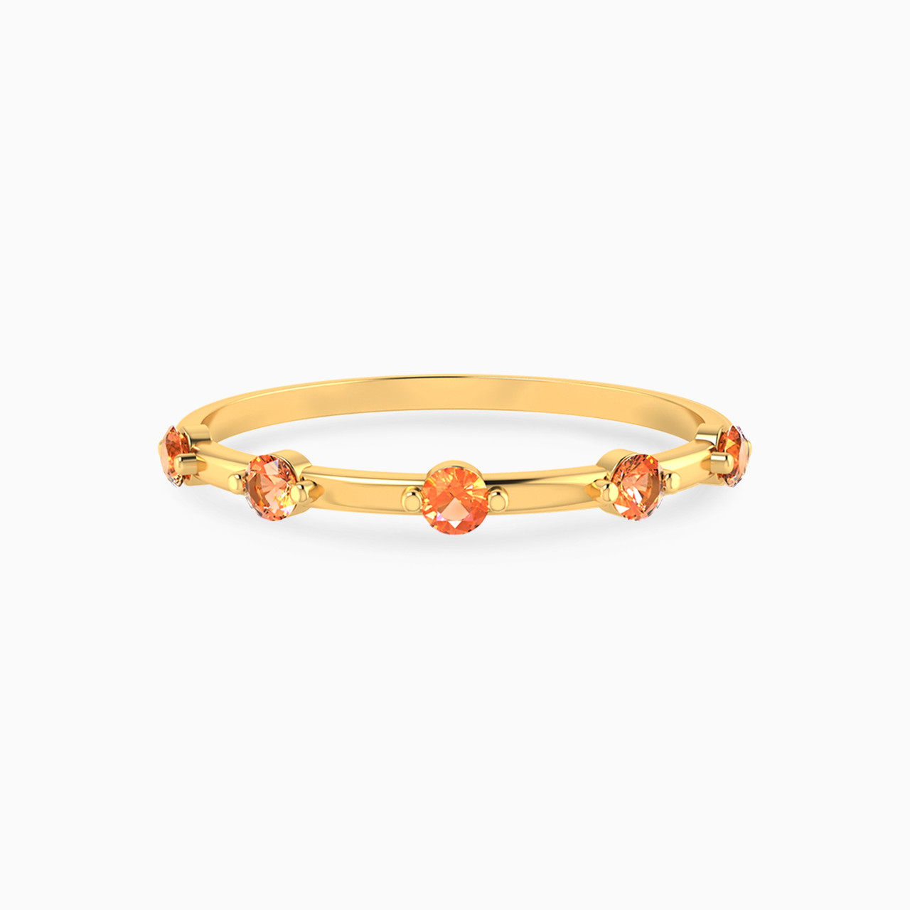 Round Shaped Colored Stones Statement Ring in 14K Gold