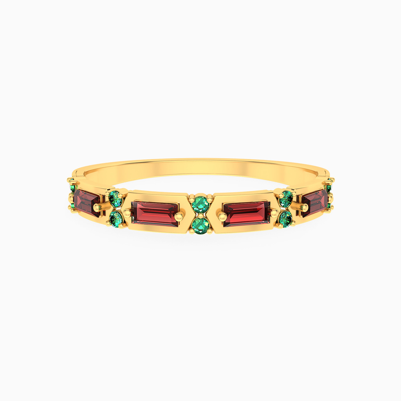 Multi-shaped Colored Stones Statement Ring in 14K Gold