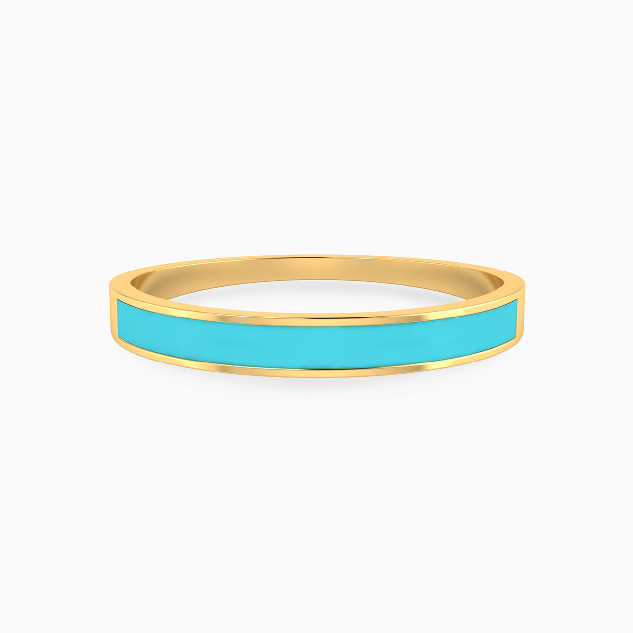 Abstract Shaped Enamel Coated Statement Ring in 14K Gold