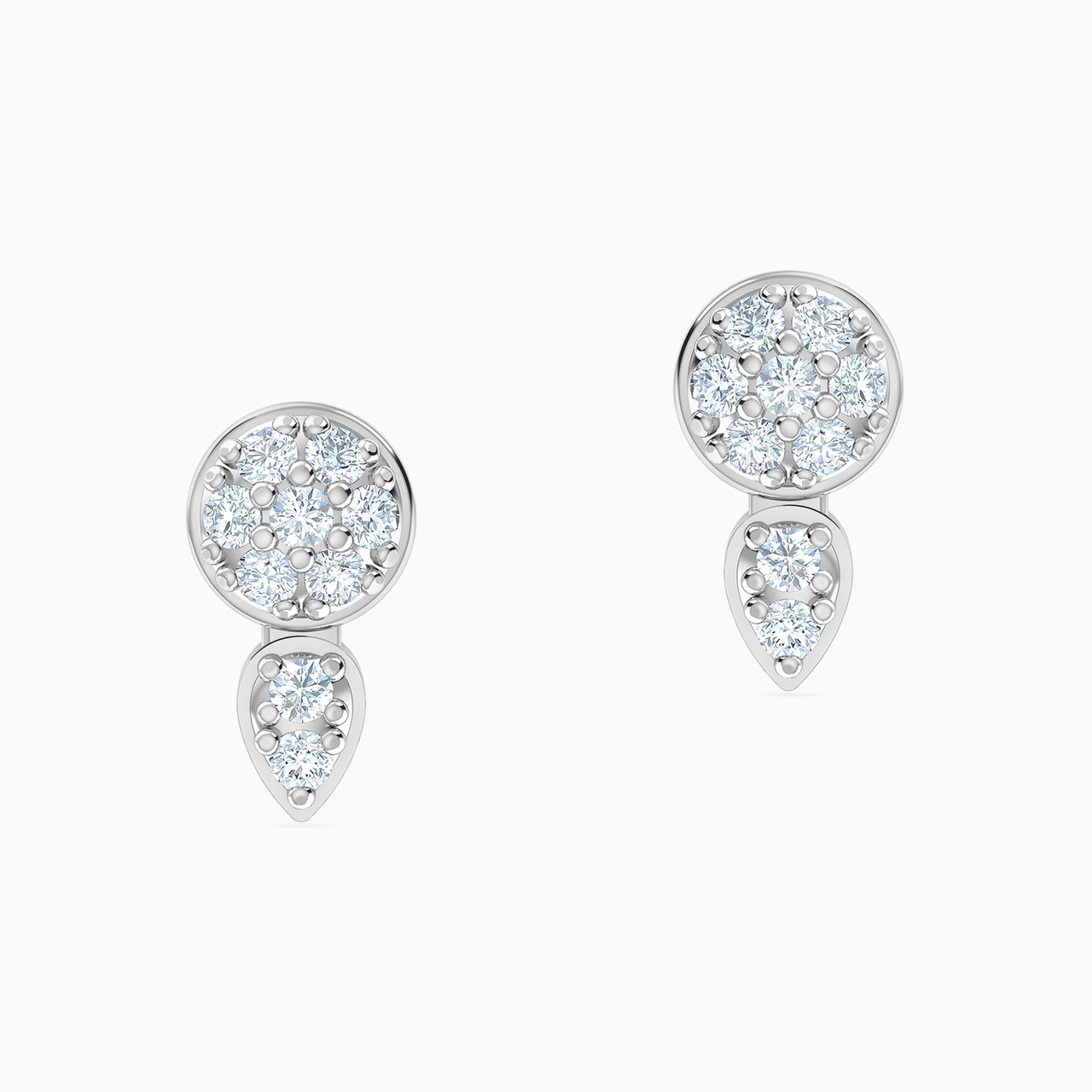 18K Gold Cubic Zirconia Stud Earrings