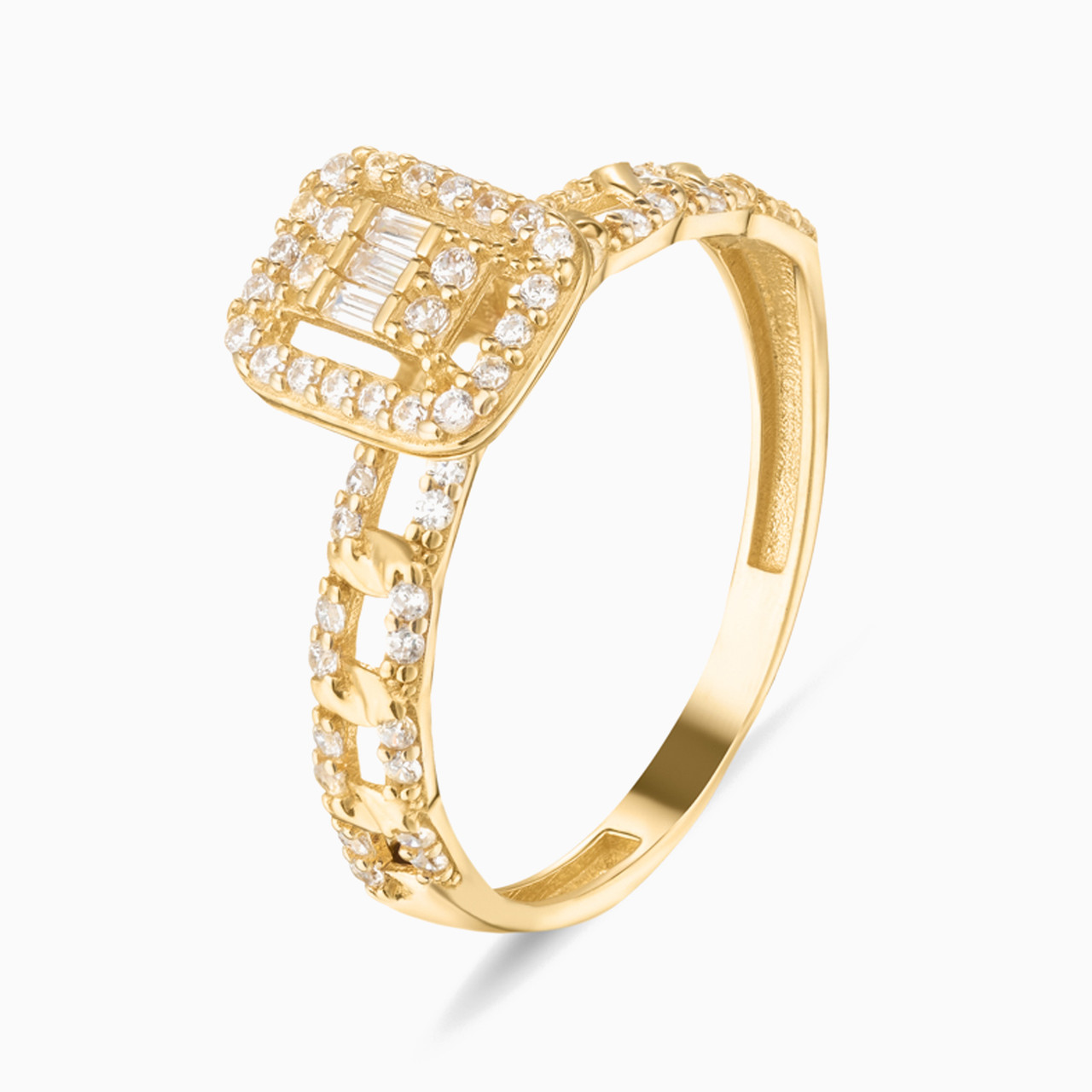 18K Gold Cubic Zirconia Twin Rings