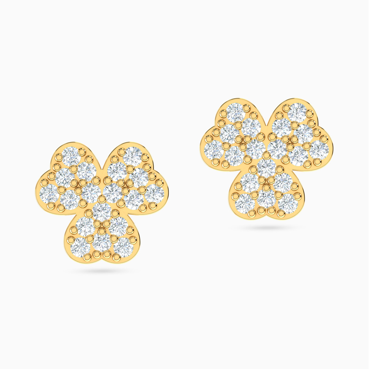 18K Gold Cubic Zirconia Stud Earrings