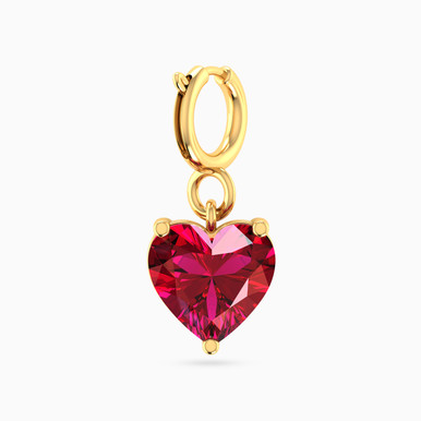 Heart Shaped Rose Stones Charm in 14K Gold - 101141800052001