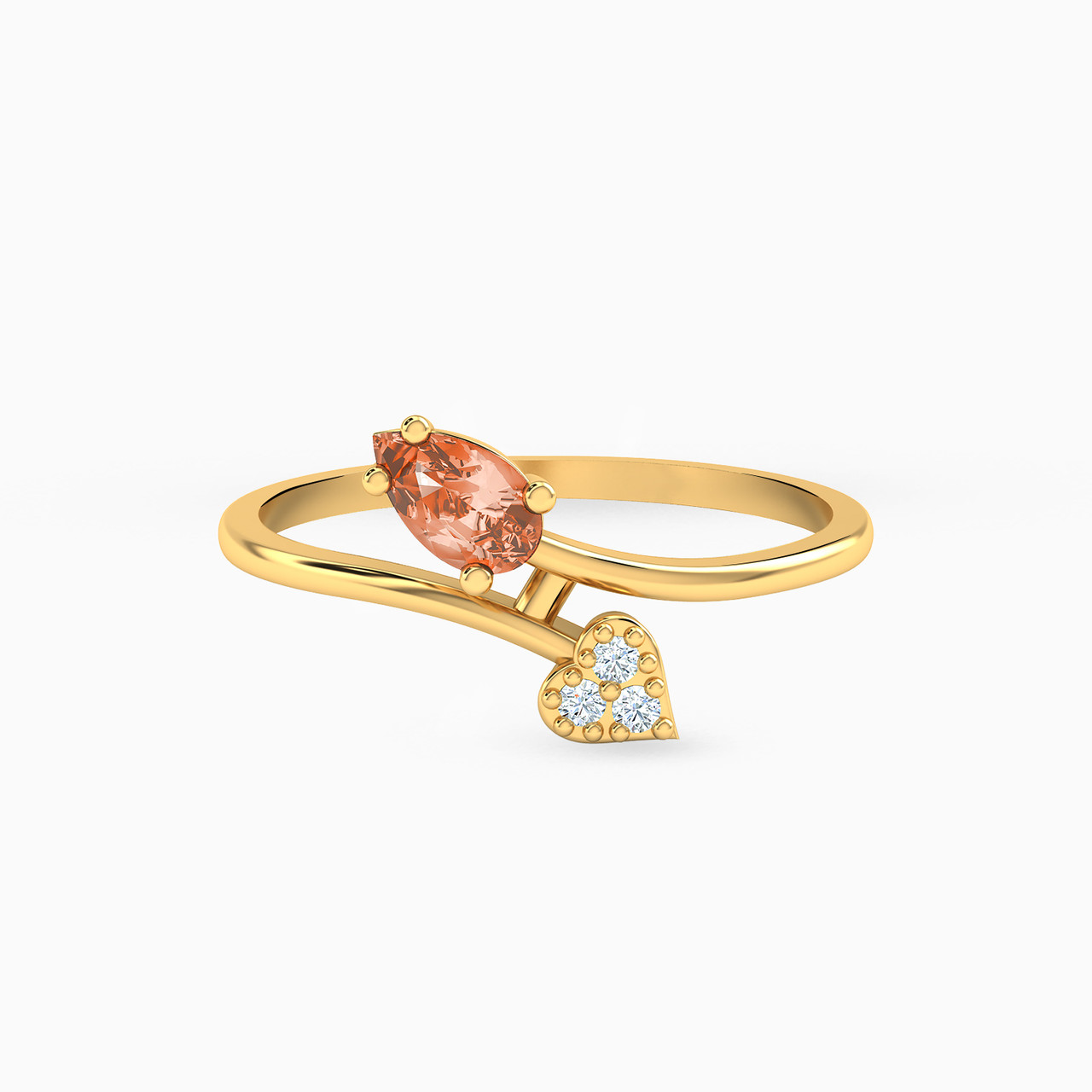 18K Gold Colored Stones Two-headed Ring