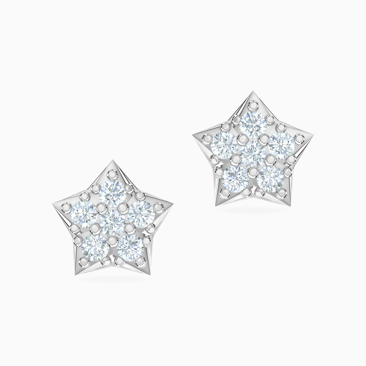 18K Gold Cubic Zirconia Stud Earrings