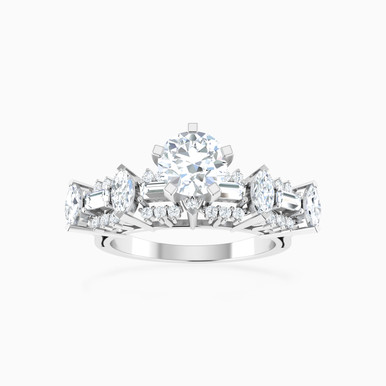 Multishaped Diamond Solitaire Ring in 18K Gold - 144103300311141