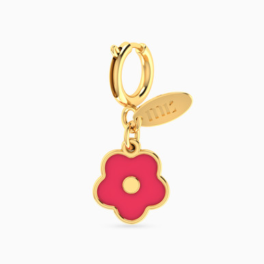 Kids Flower Enamel Coated Charm in 14K Gold - 101141400102001