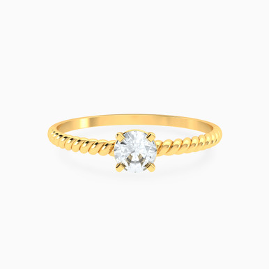 Clear Stone Ring in 14K Gold - 101021800742141
