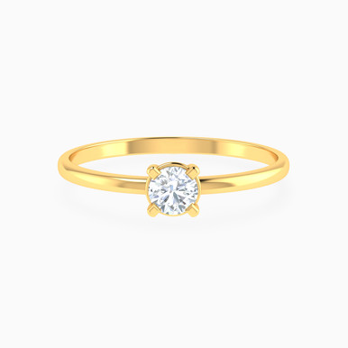 Clear Stone Ring in 14K Gold - 101021800712141