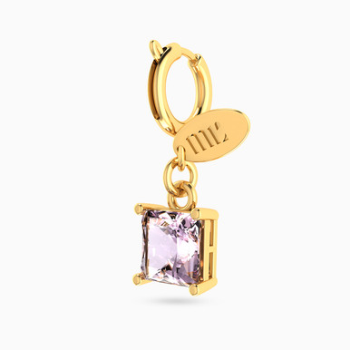 Square Purple Stone Charm in 14K Gold - 101141800752002 Square Purple Stone Charm in 14K Gold - 101141800752002