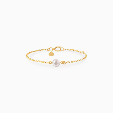 Kids Pearl Chain Bracelet In 14K Gold - 101101800502101