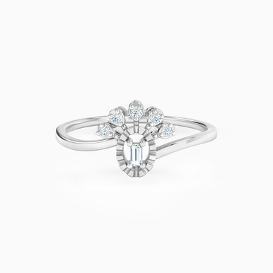 Flower Diamond Ring in 18K Gold - 144100303101141
