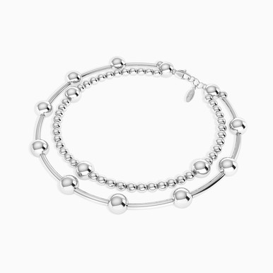 Beads Chain Bracelet In Silver - 167100200051180