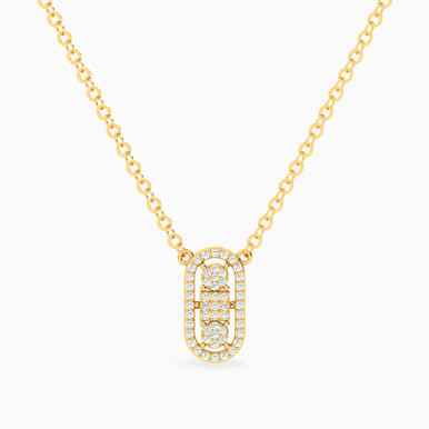 Pill Diamond Necklace In 14K Gold - 171500300092451