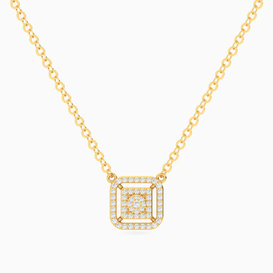 Square Diamond Necklace In 14K Gold - 171500300132451