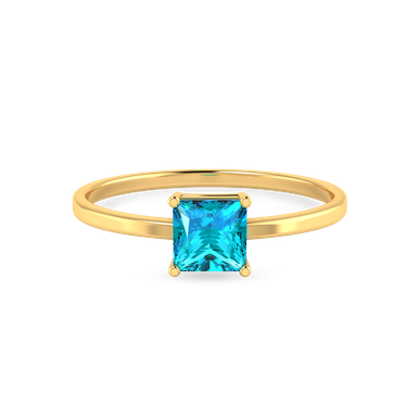 Aqua Blue Stone Ring In 14K Gold - 101021800812141