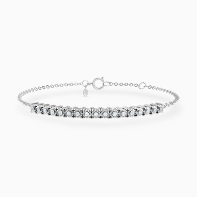 Prong Setting Diamond Chain Bracelet In 18K Gold - 144270300351181