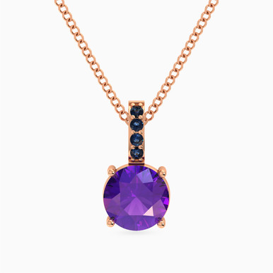 Round Colored Stones Gold Plated Necklace - 167051800113451