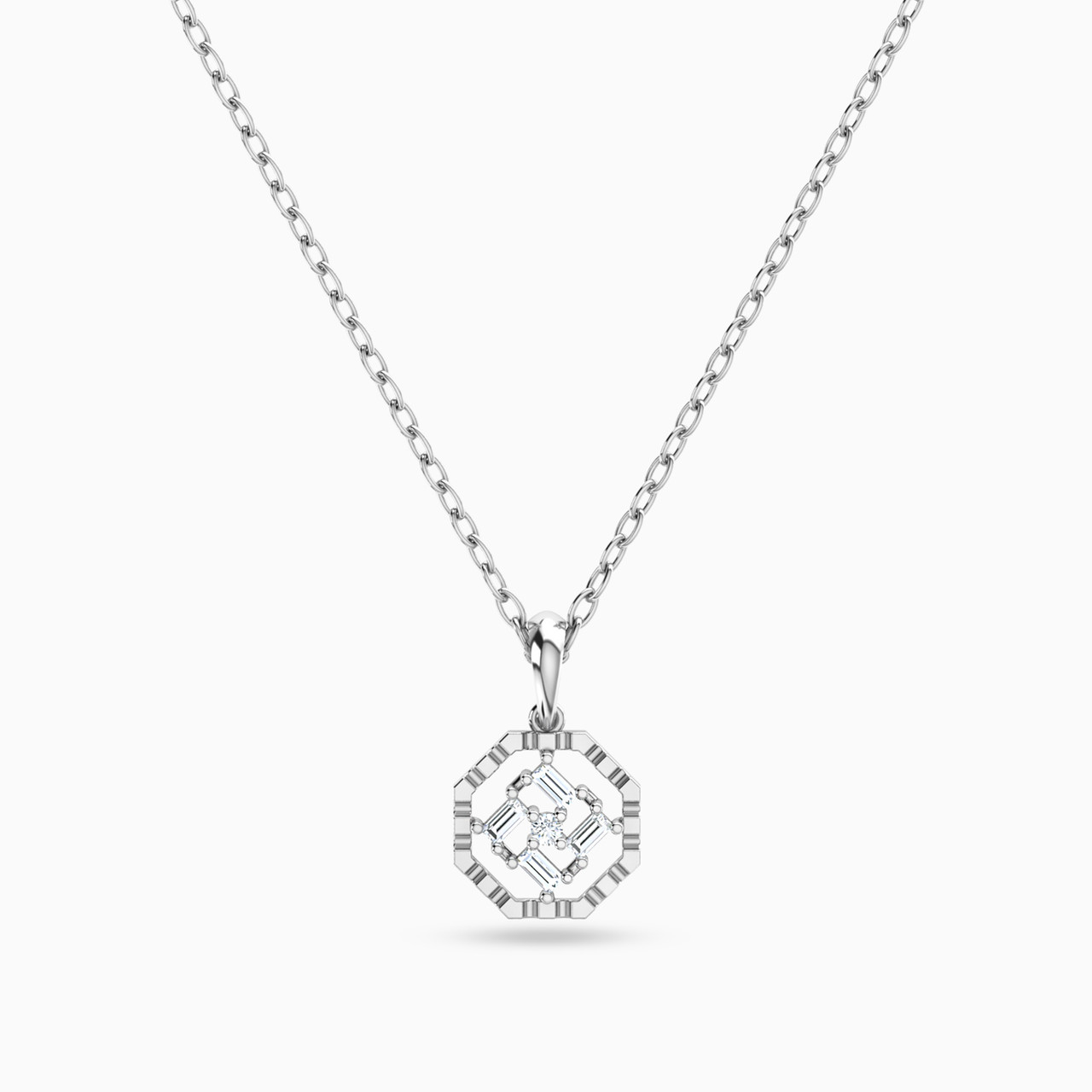 18K Gold Diamond Pendant Necklace