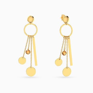 Circles Drop Earrings In 18K Gold - 113031400172001