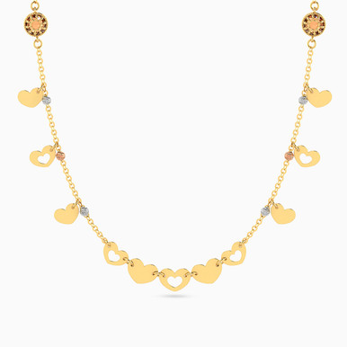Hearts Charm Necklace In 18K Gold - 21005140215 Hearts Charm Necklace In 18K Gold - 21005140215