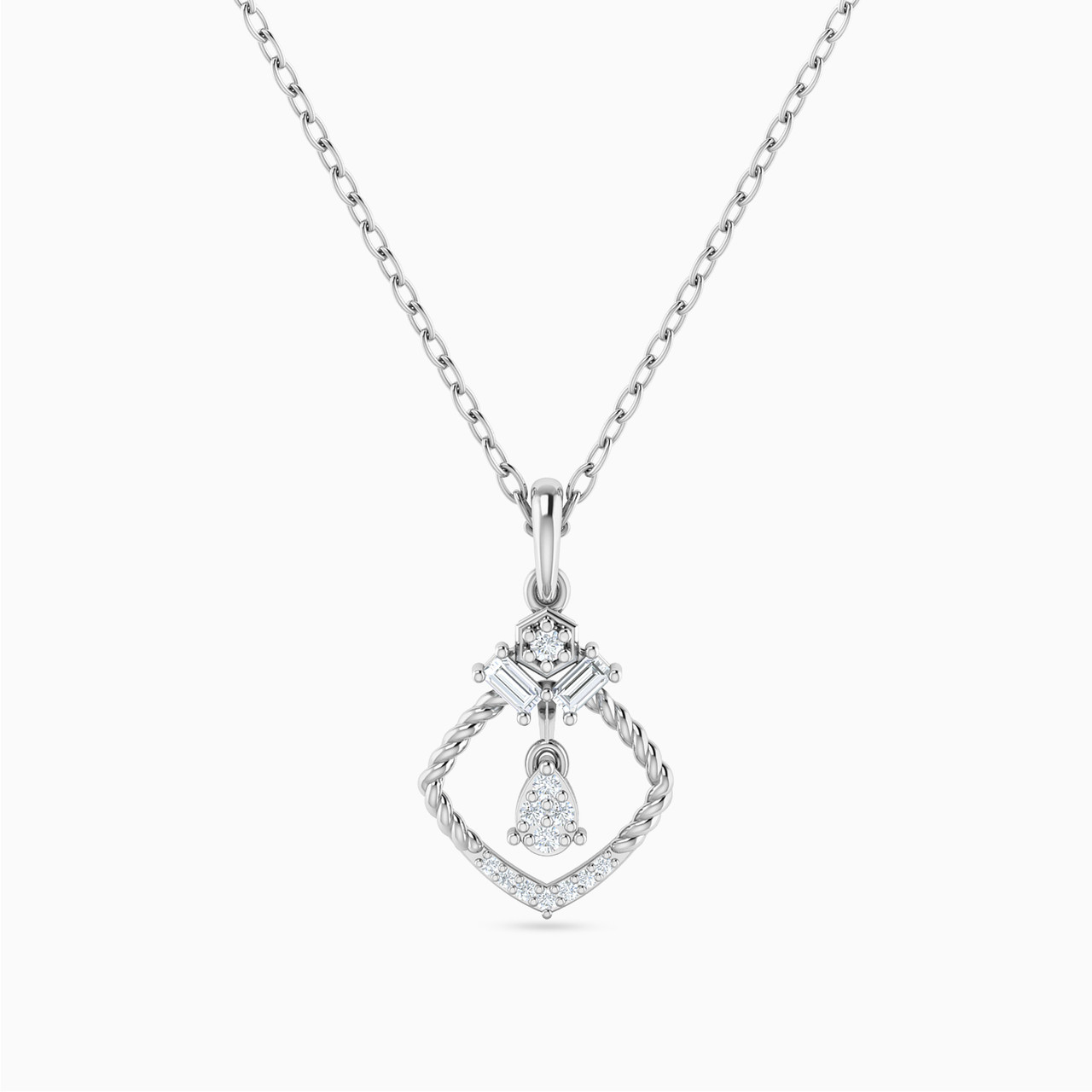 18K Gold Diamond Pendant Necklace