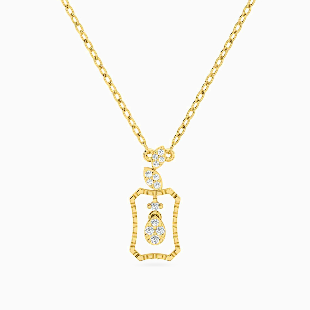 18K Gold Diamond Pendant Necklace