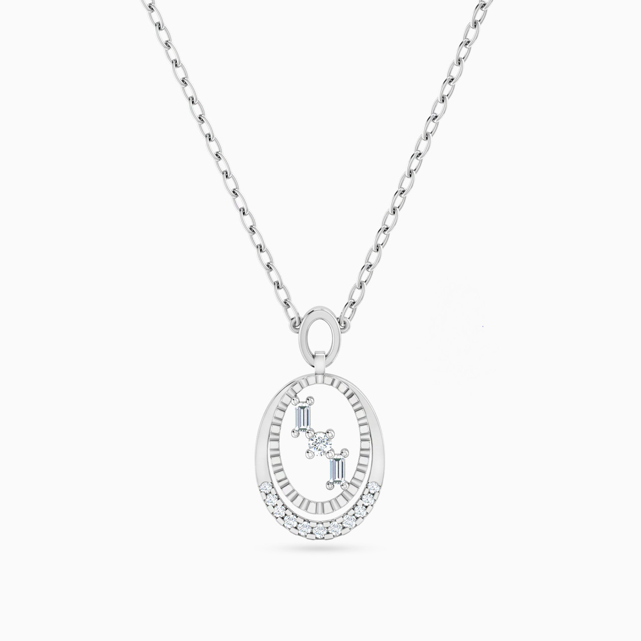 18K Gold Diamond Pendant Necklace