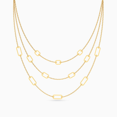 Links Layered Necklace in 14K Gold - 101051400862420 Links Layered Necklace in 14K Gold - 101051400862420