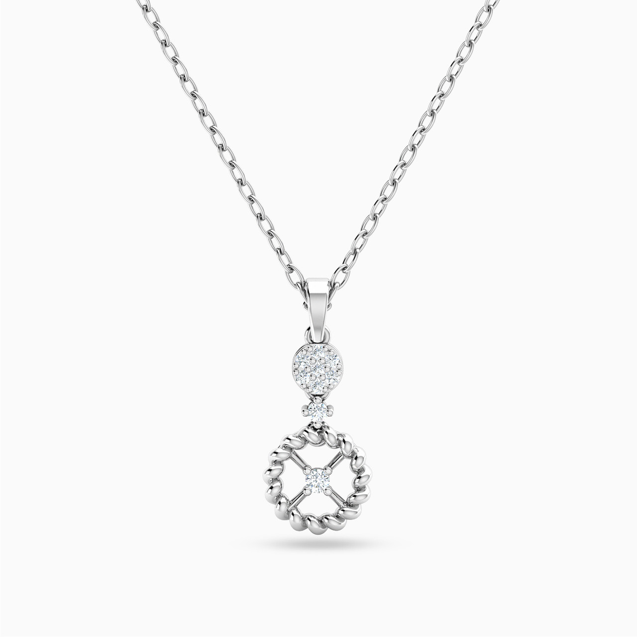 18K Gold Diamond Pendant Necklace