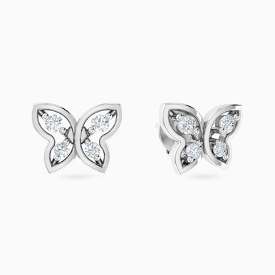 Butterfly Diamonds Stud Earrings in 18K Gold - 144200301321001