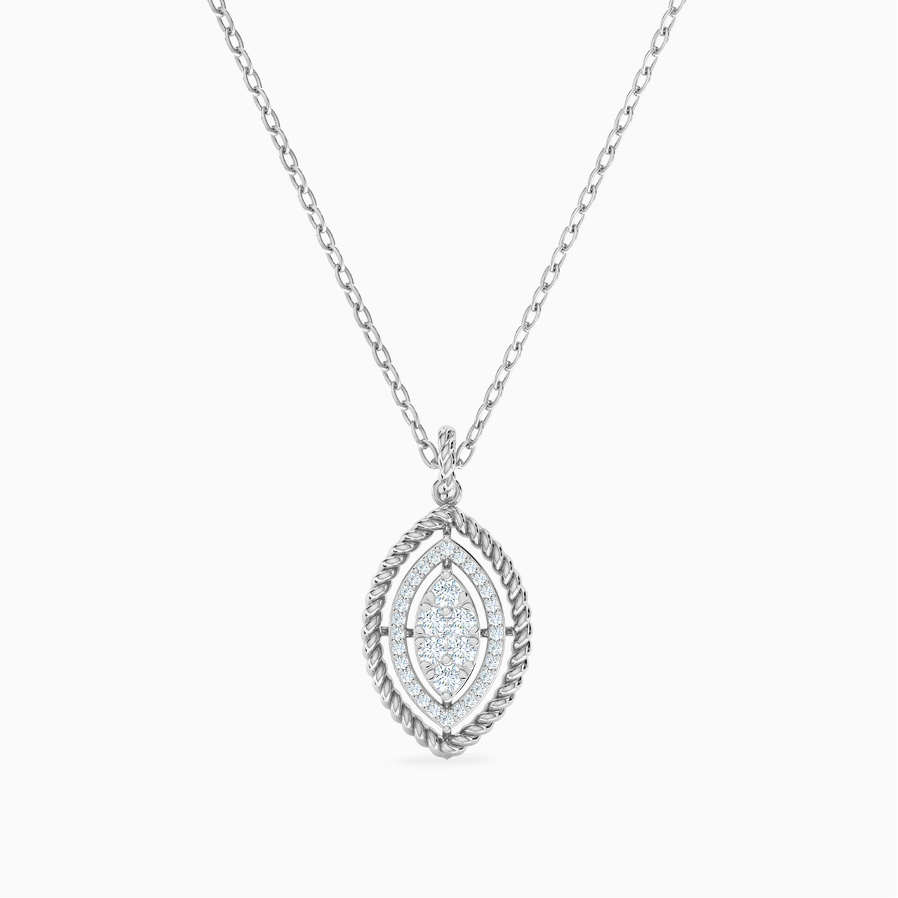 18K Gold Diamond Pendant Necklace