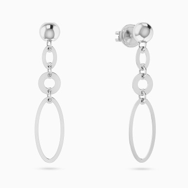 Oval Loop Drop Earrings in Silver - 167031400021000 Oval Loop Drop Earrings in Silver - 167031400021000