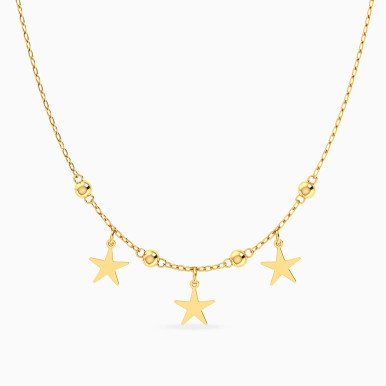 Beads & Stars Necklace in 14K Gold - 101050200192400